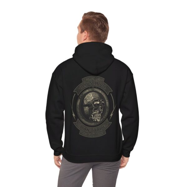 Born To Ride – Print-On-Back Hooded Sweatshirt Biker Hoodie