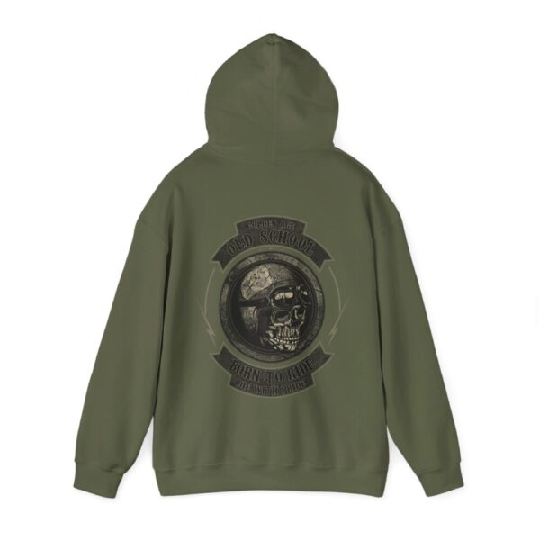 Born To Ride – Print-On-Back Hooded Sweatshirt Biker Hoodie